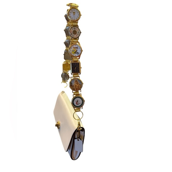 Handmade Unique Watch Purse Strap w/ Gold Accents - Picture 4 of 16